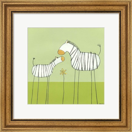 Framed Stick-Leg Zebra II Print