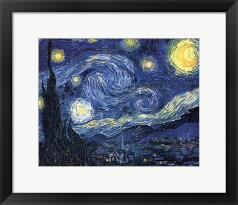 Framed Starry Night, c.1889 Print