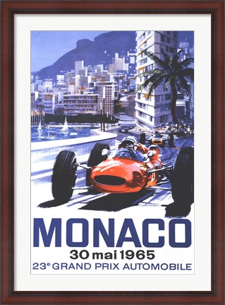 Framed Grand Prix Monaco 30 Mai 1965 Print