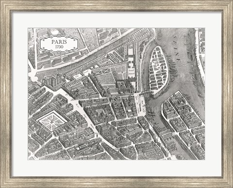 Framed Plan Of Paris, 1730 (I) Print