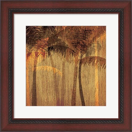 Framed Sunset Palms I Print