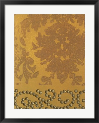 Framed Damask with Nail Heads I Print