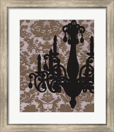 Framed Chandelier Silhouette I Print