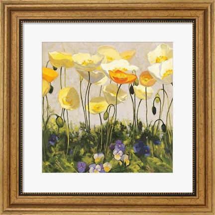 Framed Poppies and Pansies II Print