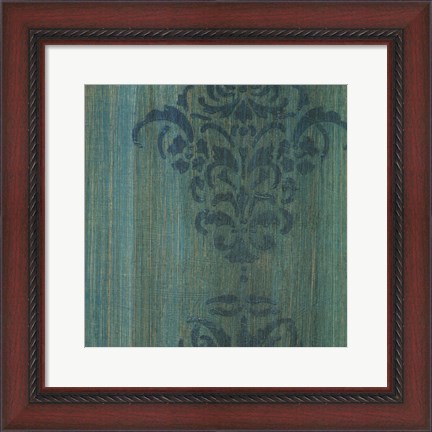 Framed Verdigris Damask II Print