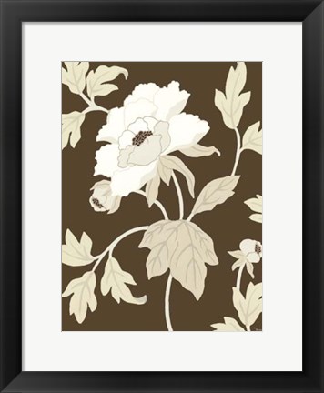 Framed Small Neutral Peony Elegance I (P) Print