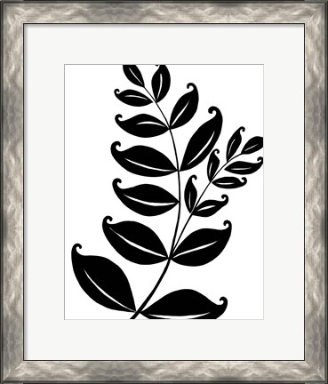 Framed Leaf Silhouette II Print