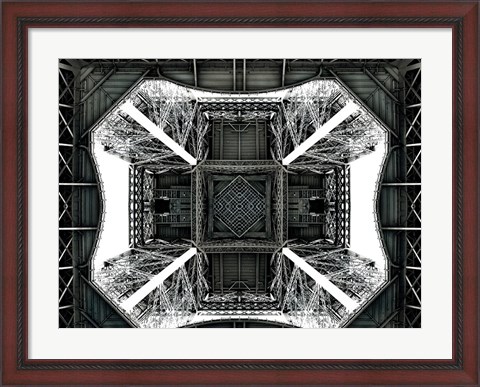 Framed View of the Eiffel Tower from below Print