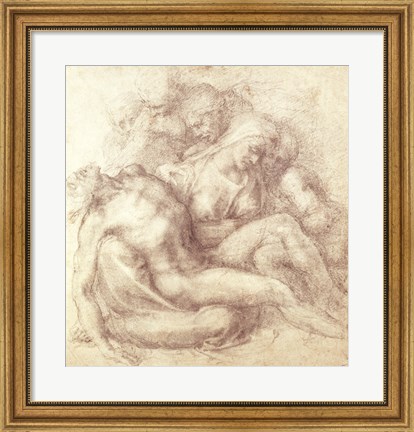 Framed Figures Study for the Lamentation Over the Dead Christ, 1530 Print