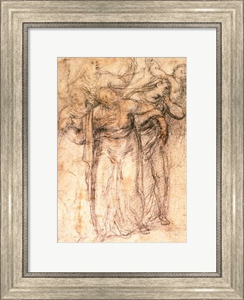 Framed Study of Mourning Women Print