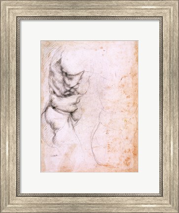 Framed Study of torso and buttock Print