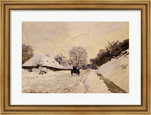 Framed Cart, or Road under Snow at Honfleur, 1867 Print