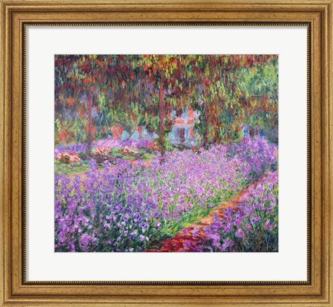 Framed Artist&#39;s Garden at Giverny, 1900 Print