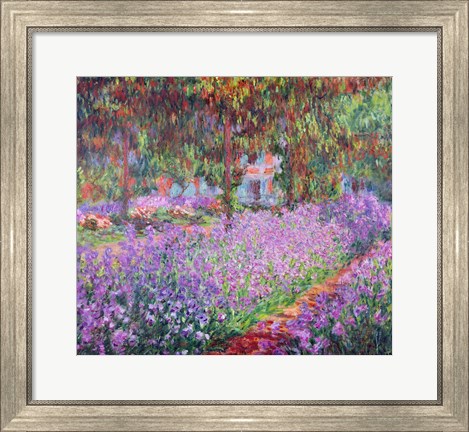 Framed Artist&#39;s Garden at Giverny, 1900 Print