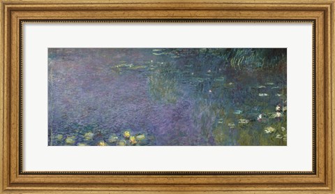 Framed Waterlilies: Morning, 1914-18 (centre right section) Print