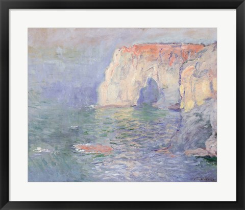 Framed Etretat: Le Manneport, reflections on the water, 1885 Print