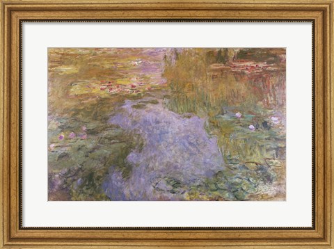 Framed Water Lilies, 1919 Print