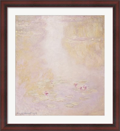 Framed Water Lilies, Giverny, 1908 Print