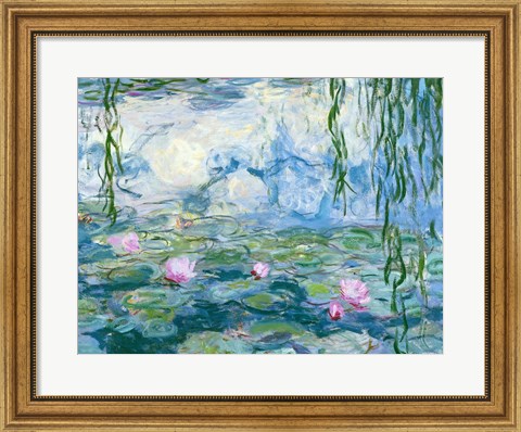 Framed Waterlilies, 1916-19 Print