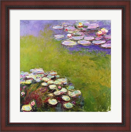 Framed Waterlilies, Harmony in Blue, 1914-17 Print