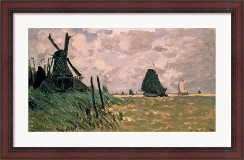 Framed Windmill near Zaandam, 19th century Print