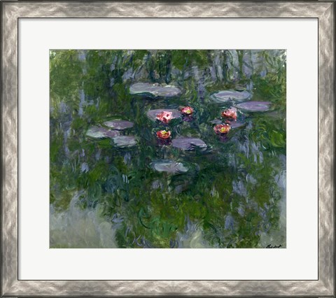 Framed Waterlilies, 1916-19 (detail) Print