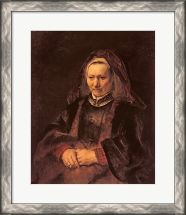 Framed Portrait of an Elderly Woman, c. 1650 Print