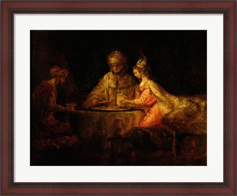 Framed Ahasuerus (Xerxes), Haman and Esther, c.1660 Print