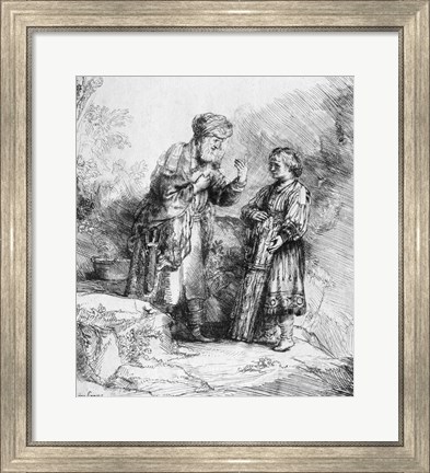 Framed Abraham and Isaac, 1645 Print