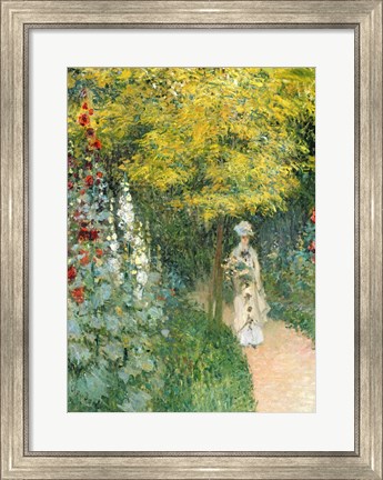 Framed Rose Garden, 1876 Print