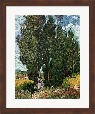 Framed Cypresses Print
