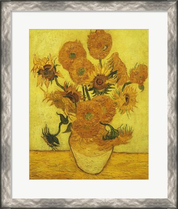 Framed Sunflowers, 1889 Print