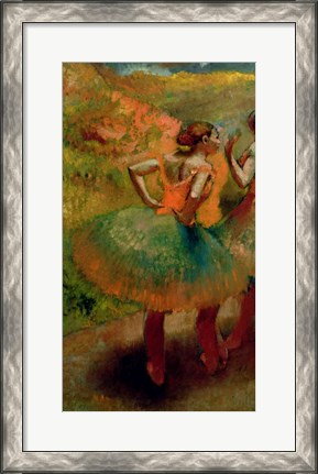 Framed Dancers Wearing Green Skirts, c.1895 Print