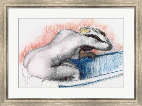 Framed Woman Washing in the Bath Print