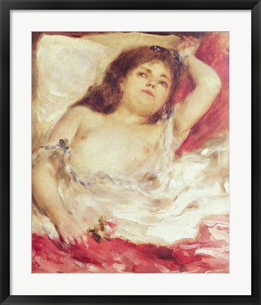 Framed Semi-Nude Woman in Bed: The Rose, before 1872 Print