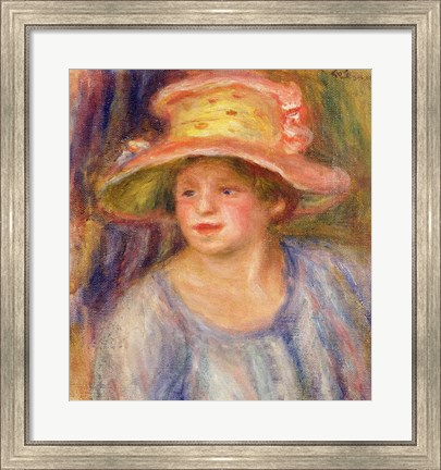 Framed Woman with a hat Print