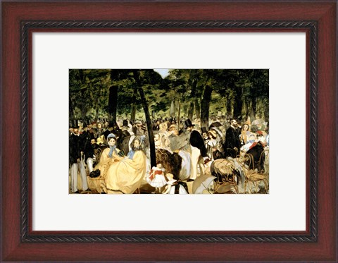 Framed Music in the Tuileries Gardens, 1862 Print