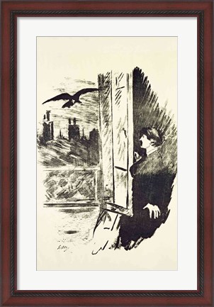 Framed Illustration for &#39;The Raven&#39;, by Edgar Allen Poe, 1875 Print