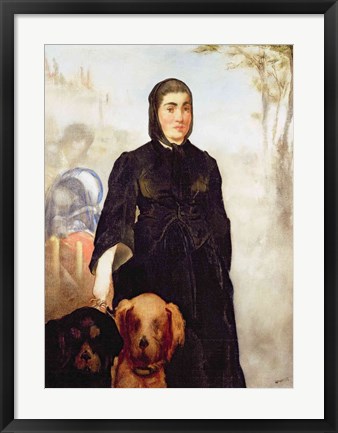 Framed Woman With Dogs, 1858 Print