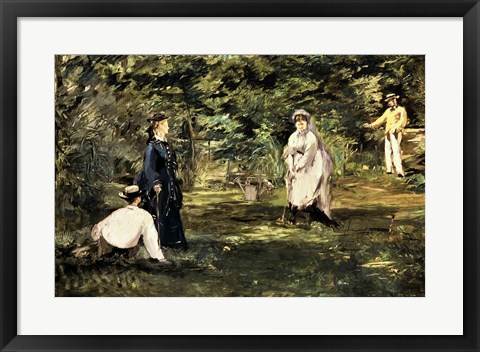 Framed Game of Croquet, 1873 Print