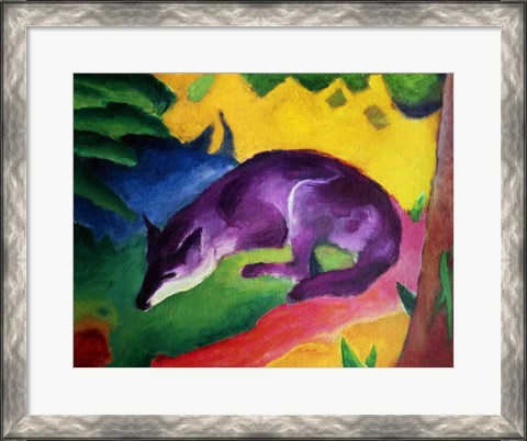 Framed Blue Fox, 1911 Print