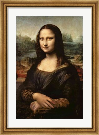 Framed Mona Lisa, c.1503-6 Print