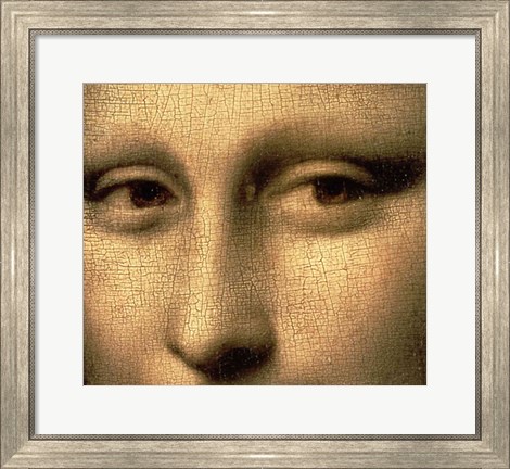 Framed Mona Lisa, Face Detail Print