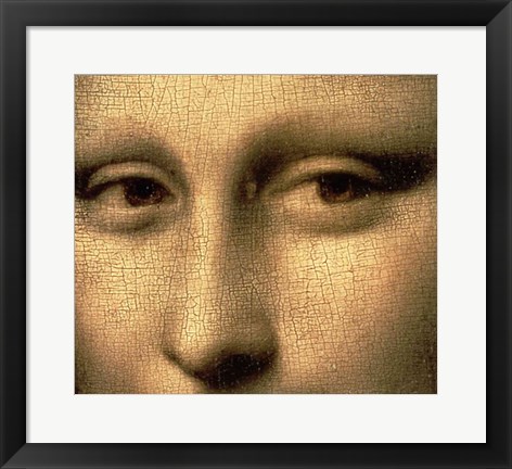 Framed Mona Lisa, Face Detail Print