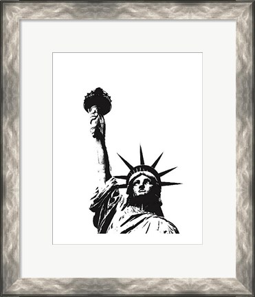 Framed Statue of Liberty (outline) Print