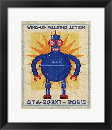 Framed Boris Box Art Robot Print