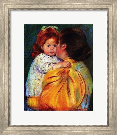 Framed Maternal Kiss 1896 Print