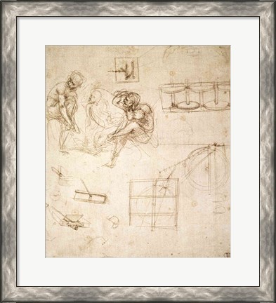 Framed Studies of Figures and of Machinery Print