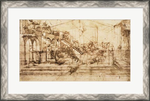 Framed Perspective Study for the Background of The Adoration of the Magi Print