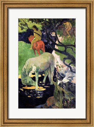 Framed White Horse, 1898 Print